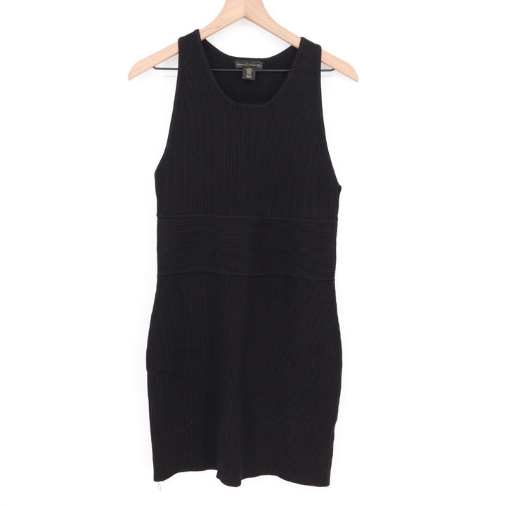 House Of Harlow 1960 Rib Mini Dress Womens XL Black Stretch Round Neck Pullover