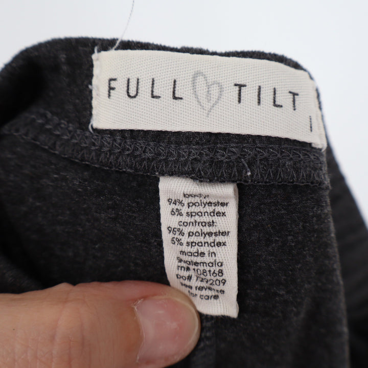 Full Tilt Womens Charcoal Gray Heathered Side Stripe Leggings Size S