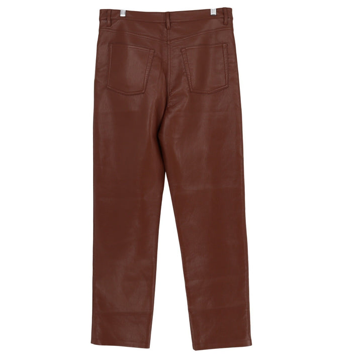 Wilfred Aritzia The Melina Vegan Leather Pants Brown High Waist Straight Leg 12