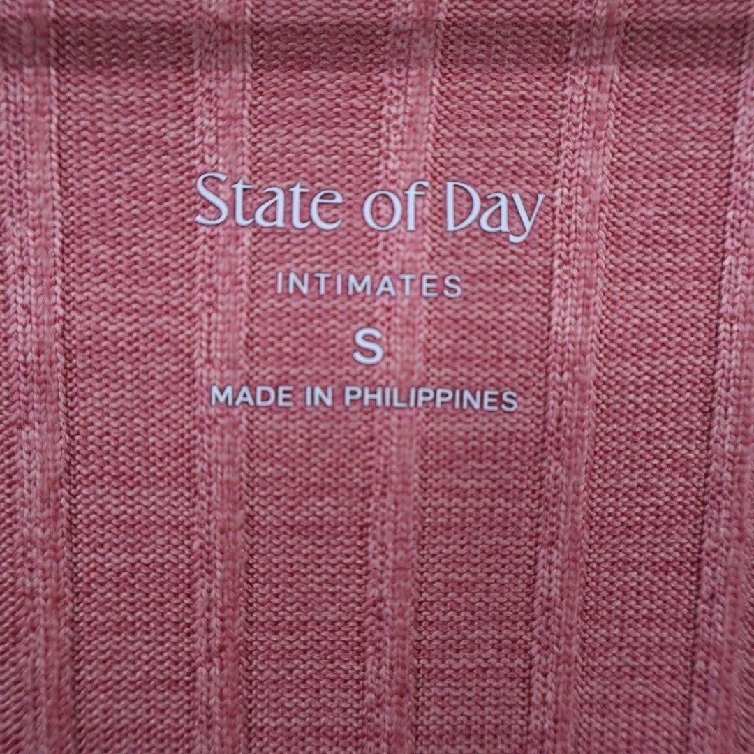 State of Day Intimates Pajama Top Womens Small Cinder Rose Ribbed Henley Neck