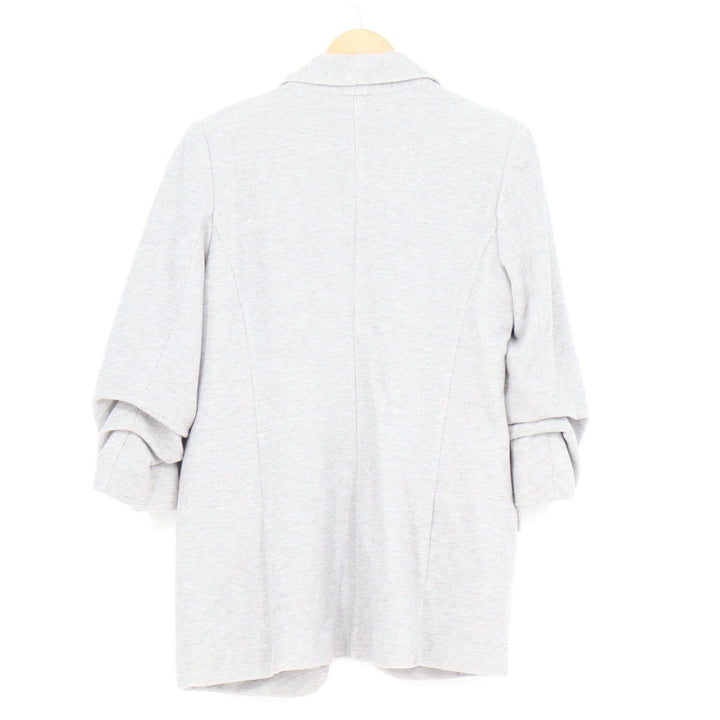 Premise Womens Light Gray Knit Open Front Ruched 3/4 Sleeve Blazer Size M