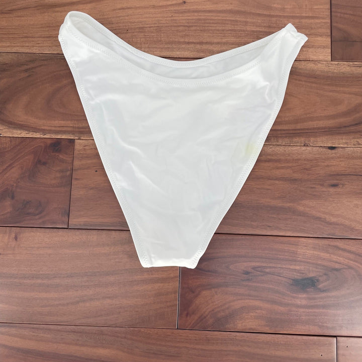 Lulus White High Waisted Bikini Bottoms Swimsuit Size L