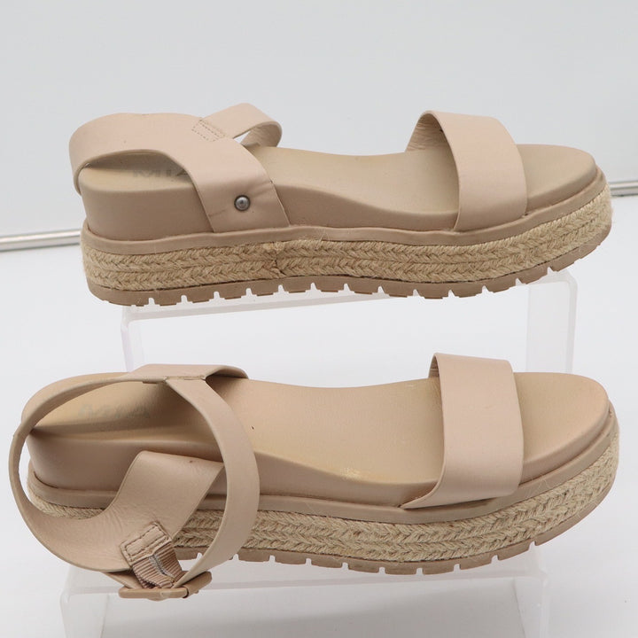 MIA Faustine Nude Beige Platform Espadrille Sandals Lug Sole Womens 8.5 M