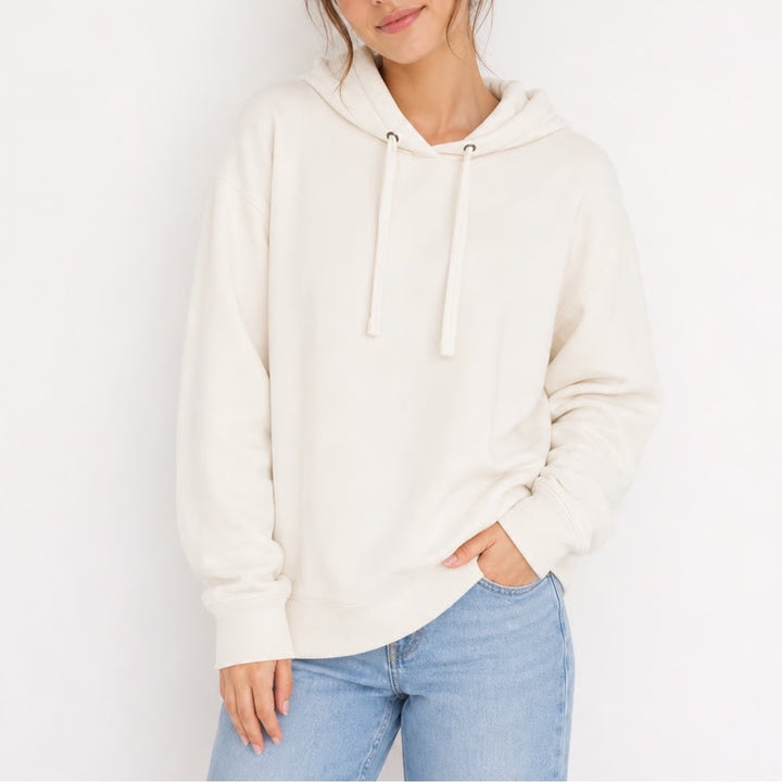 Buffalo David Bitton Cream Hoodie Pullover Long Sleeve Viscose Blend Large