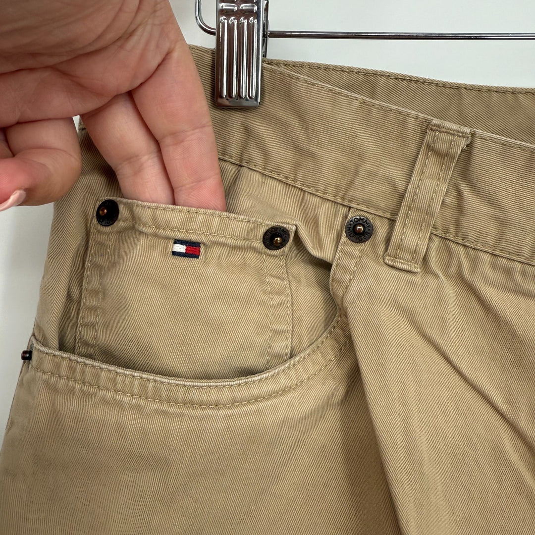 Tommy Hilfiger Pants Mens 33 X 32 Brown Logo Cotton Straight Leg Everyday Wear