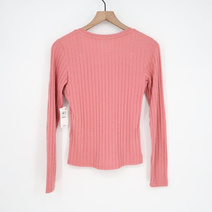 State of Day Intimates Pajama Top Womens Small Cinder Rose Ribbed Henley Neck