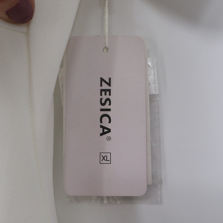 ZESICA White Off The Shoulder Midi Dress XL New With Stains IMB0064