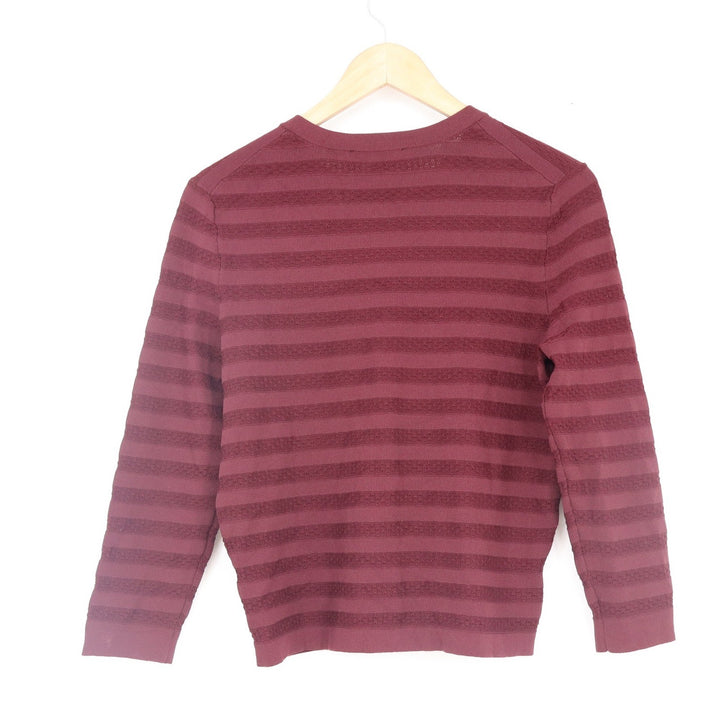 Ann Taylor Burgundy Striped Button Front Cardigan Sweater Womens Size M