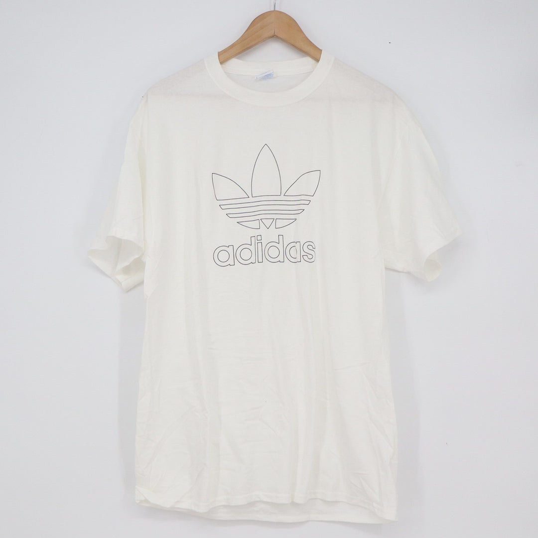 Adidas Originals Trefoil Graphic T-Shirt Mens Large White Cream Short Sleeve Tee