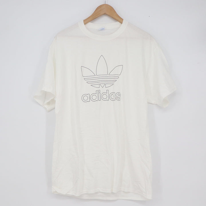 Adidas Originals Trefoil Graphic T-Shirt Mens Large White Cream Short Sleeve Tee