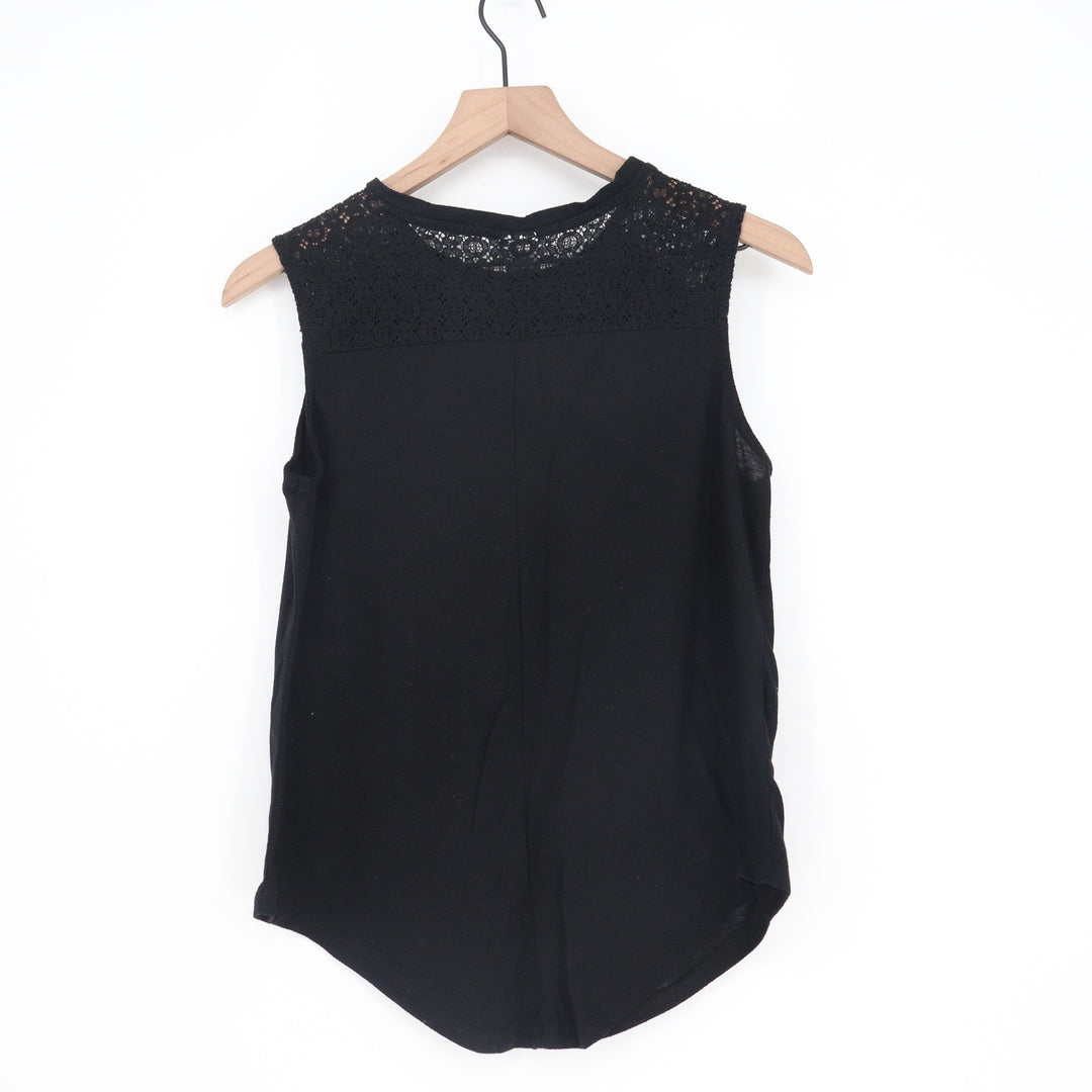 Freeze Womens Black Eagle Graphic Lace Shoulder Tank Top Take A Walk Wild Side L