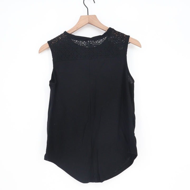 Freeze Womens Black Eagle Graphic Lace Shoulder Tank Top Take A Walk Wild Side L