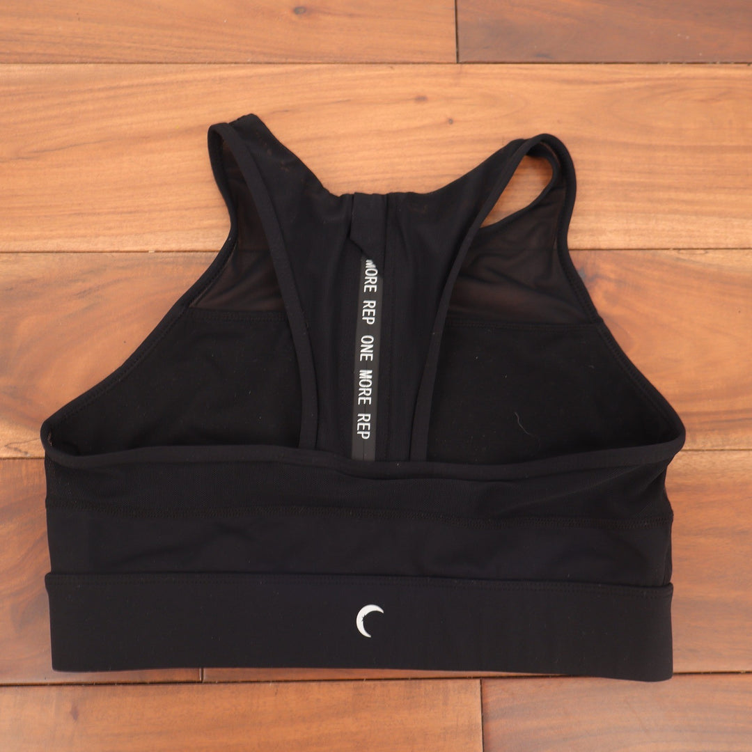 Zyia Active Sports Bra Womens M Mesh Racerback Black One More Rep Excellent
