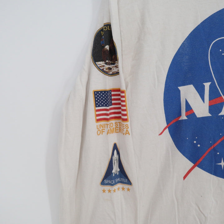 Aldrin Family Foundation NASA Long Sleeve Graphic Tee White Small Space Shuttle