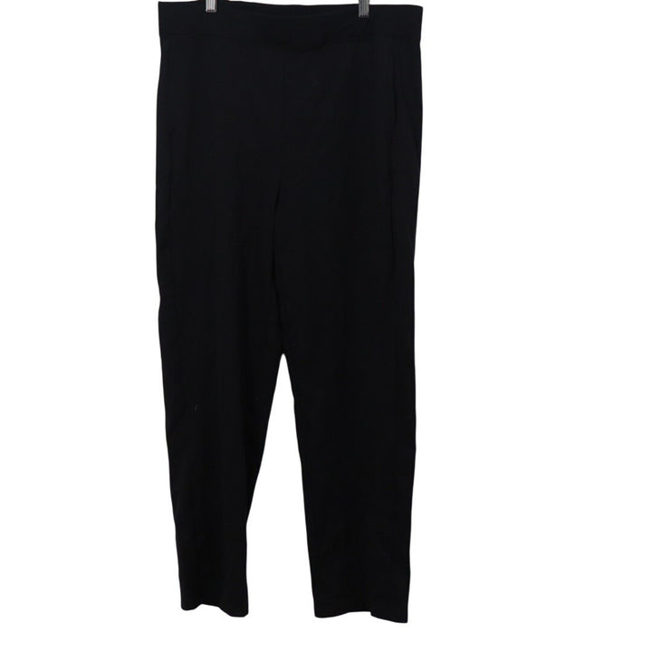 American Giant Ponte Straight Leg Pants Womens Large Black Stretch Relaxed Fit