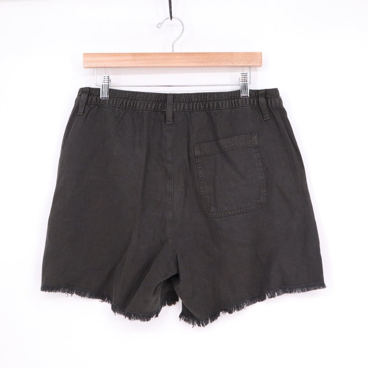 Aerie Soft Cutoff Shorts Womens Medium Faded Black Raw Frayed Hem Patch Pockets