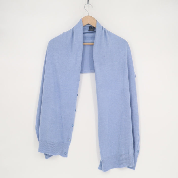 Noelle Scarf Womens Blue Knitted Front & Back Button