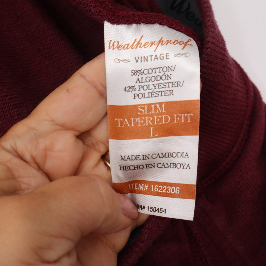 Weatherproof Vintage Mens Slim Tapered Joggers Burgundy Maroon Large