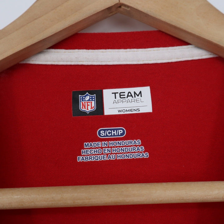 NFL Team Apparel San Francisco 49ers Womens Red V-Neck Graphic T-Shirt Small