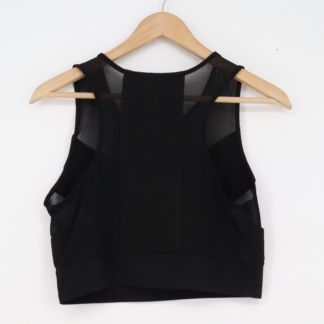 Sparkle & Fade Black Mesh Bandage Crop Top Sleeveless Racerback Large Urban