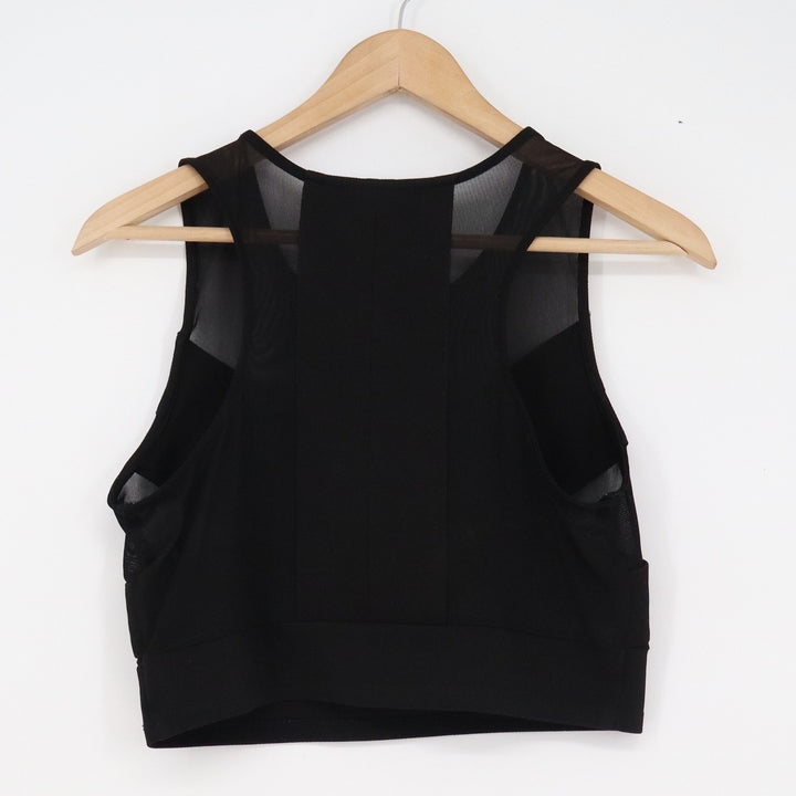 Sparkle & Fade Black Mesh Bandage Crop Top Sleeveless Racerback Large Urban