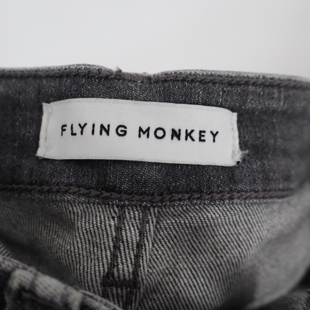 Flying Monkey Gray Wash Denim Jeans Straight Leg Distressed Size 24 Style F4754