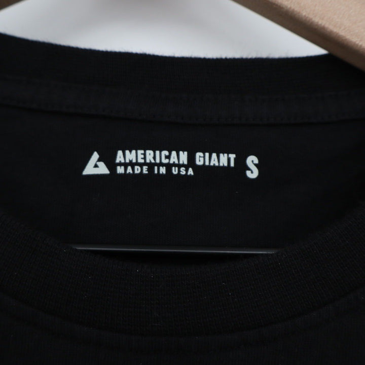 American Giant Black Cotton Pocket T Shirt Men Size S Made in USA