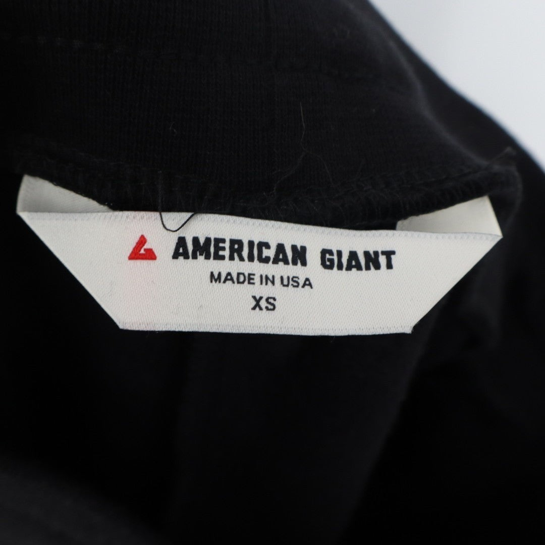 American Giant Sweatpants Womens XS Black Cotton Fleece Straight Cargo Pockets