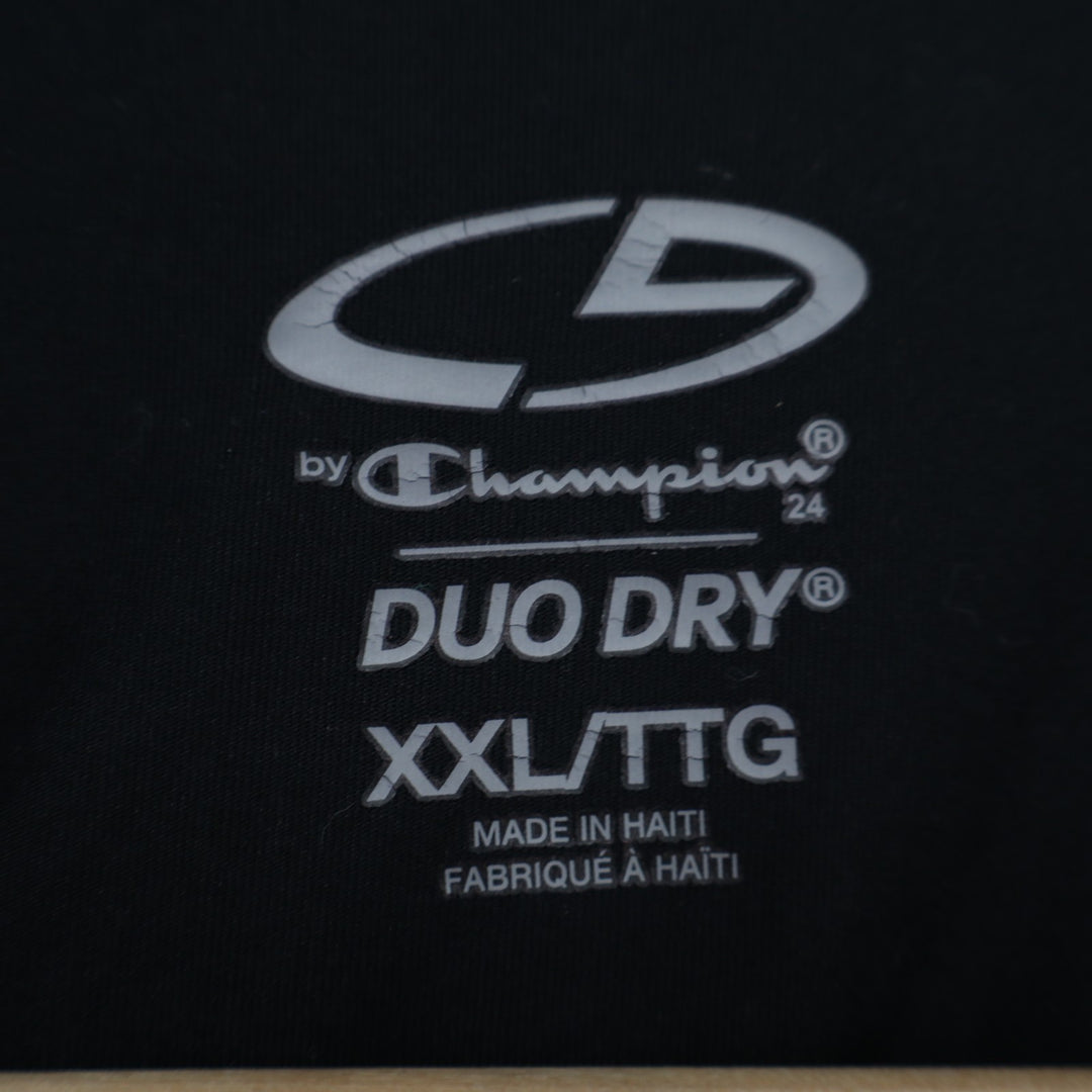 Champion Duo Dry T-Shirt Mens 2XL Black Stretch Long Sleeve Crew Neck Pullover