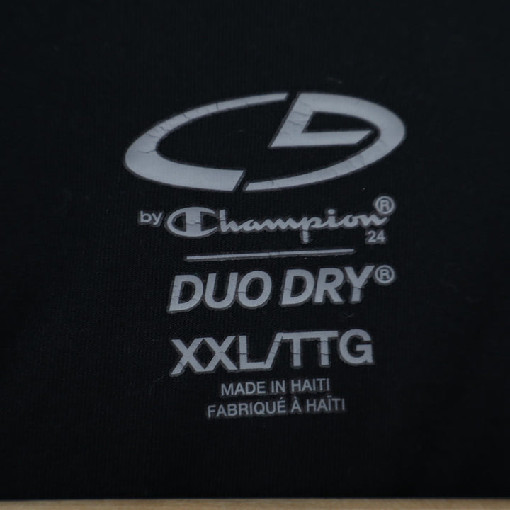 Champion Duo Dry T-Shirt Mens 2XL Black Stretch Long Sleeve Crew Neck Pullover