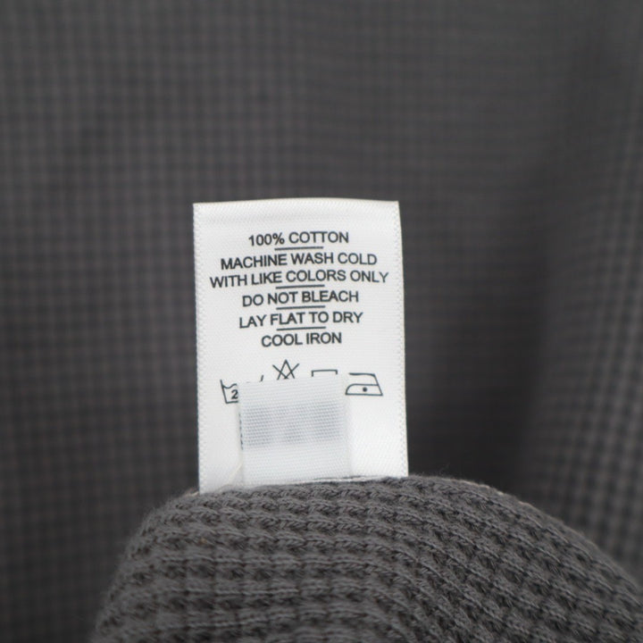 American Giant Colorblock Summit T-Shirt Men Medium Gray Waffle Knit Long Sleeve