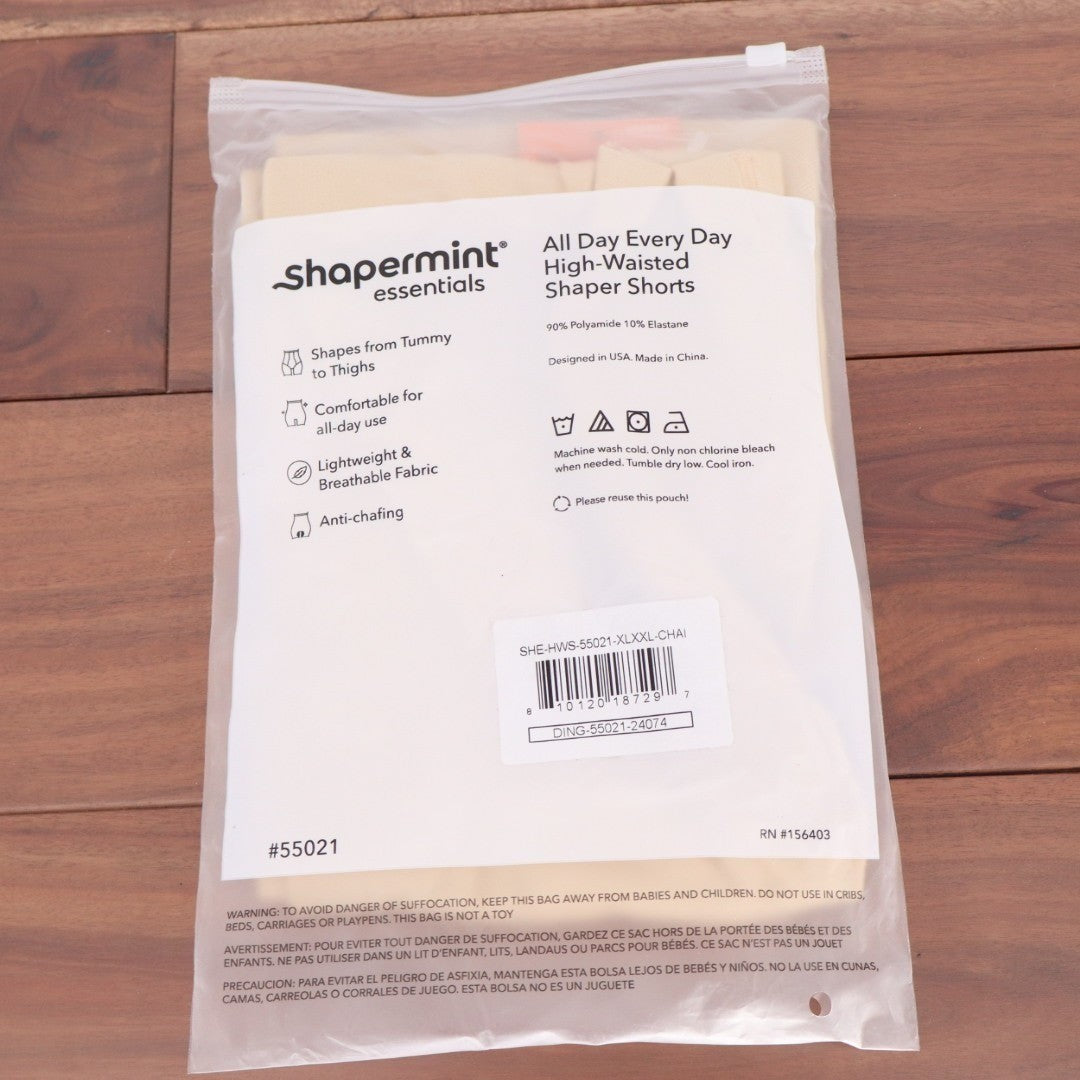 Shapermint Essentials All Day Every Day High Waisted Shaper Shorts XL/2XL Chai