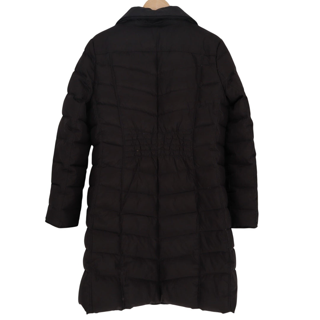 Michael Kors Puffer Jacket Womens M Black Full Zip Pockets Snap Up Long Sleeve