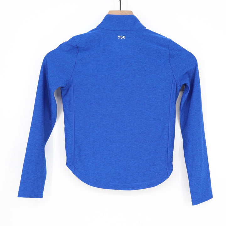 DSG Girls XS Royal Blue Heather Movement 1/4 Zip Long Sleeve Athletic Top