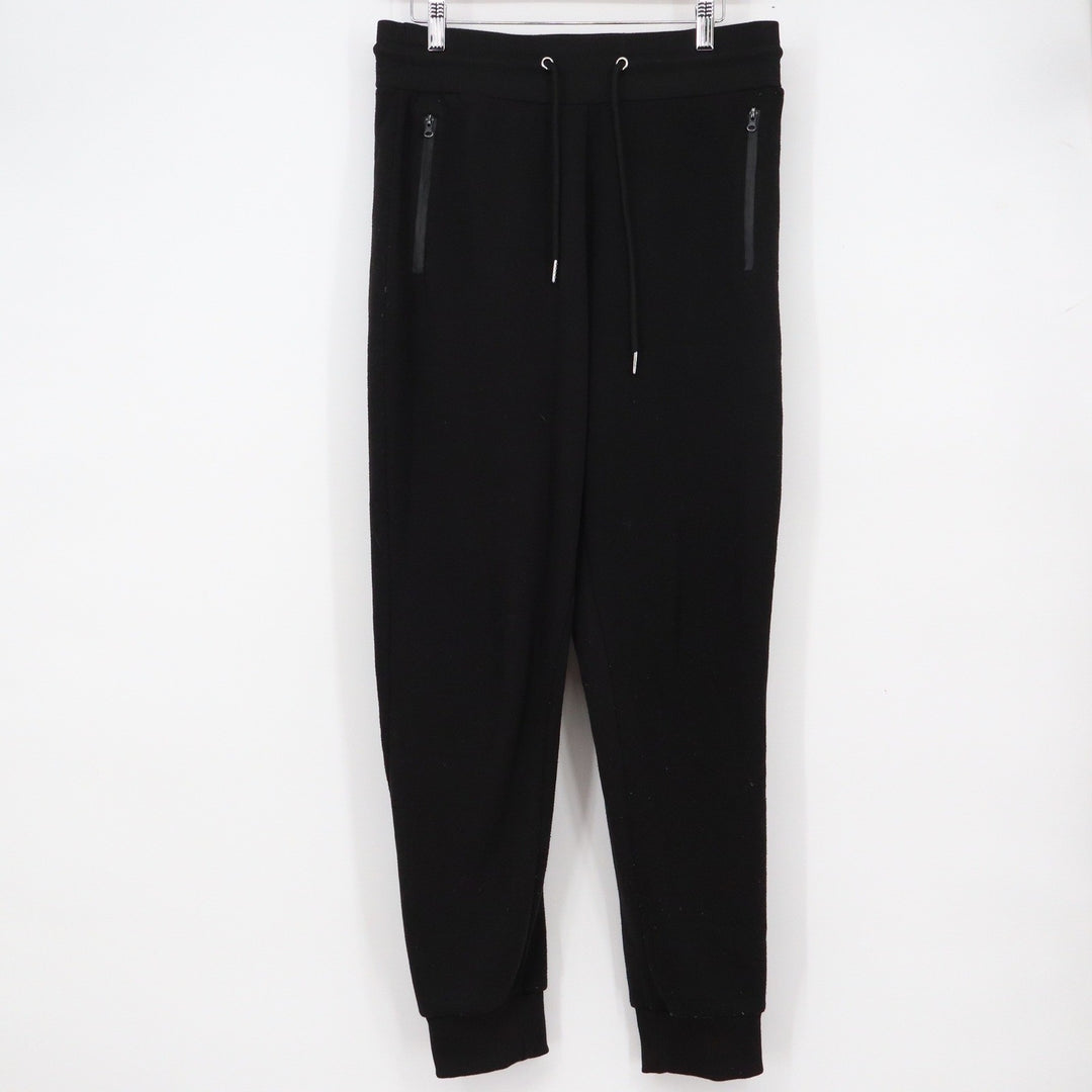 Pure Champ Mens Fleece Joggers Black Drawstring Zipper Pockets Size M