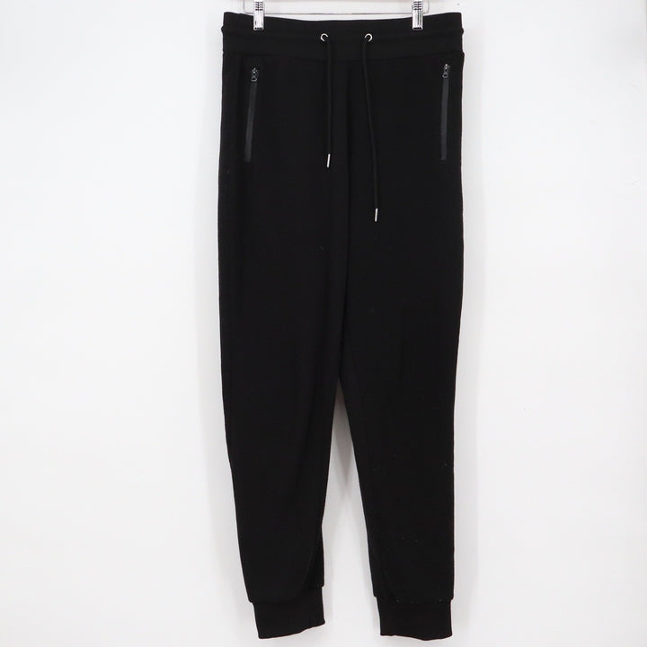 Pure Champ Mens Fleece Joggers Black Drawstring Zipper Pockets Size M