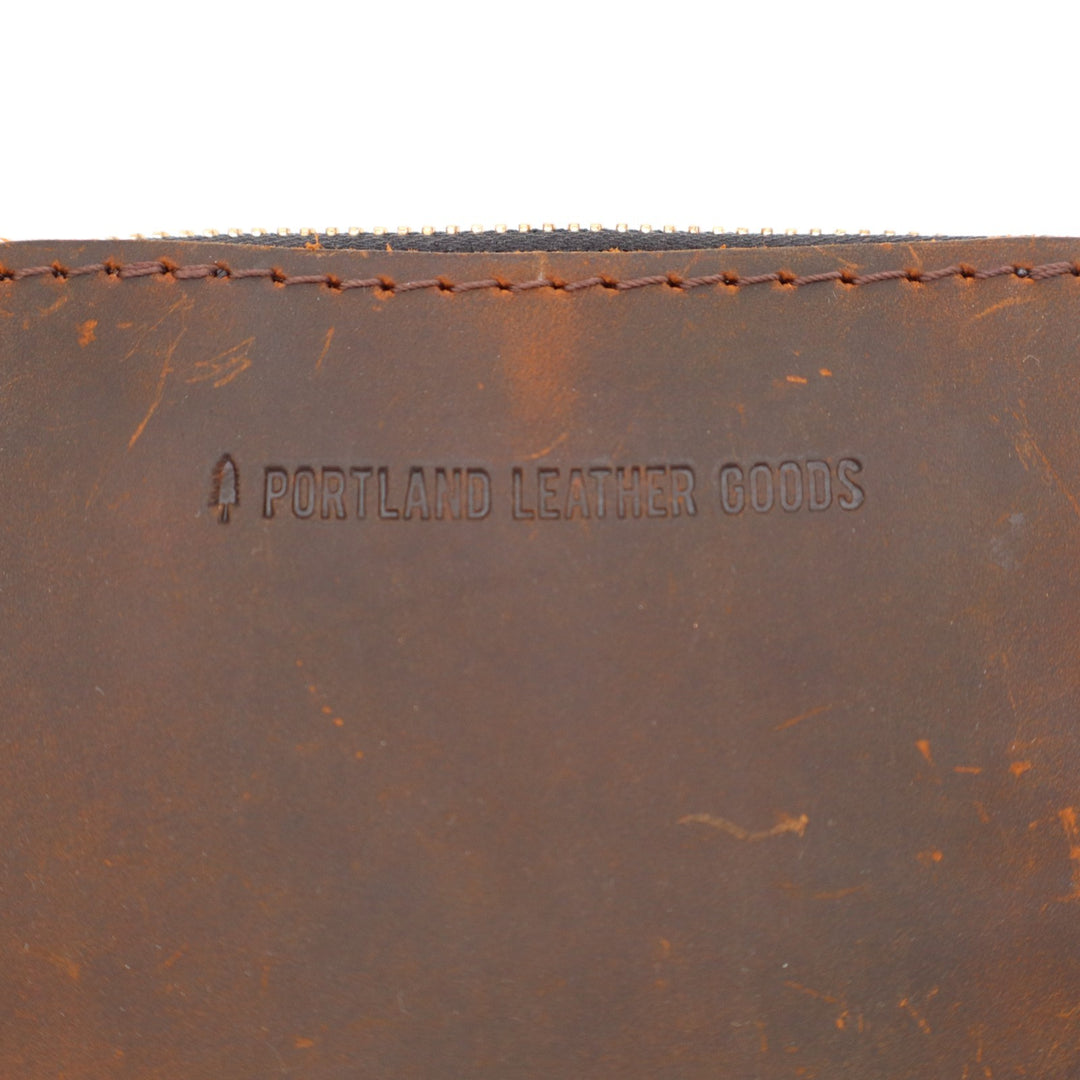 Portland Leather Goods Zip Wallet Womens Wallet Dark Brown Leather 4 Card Slots