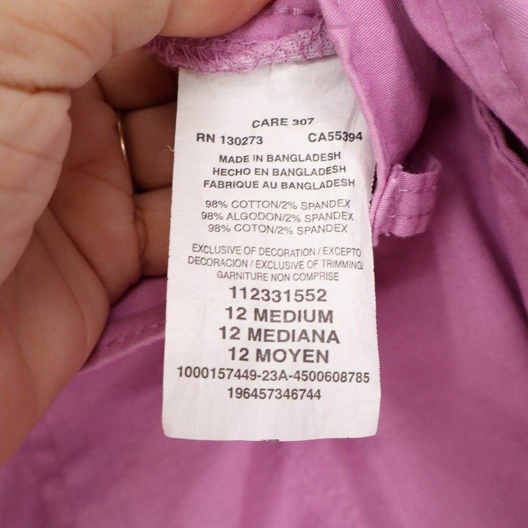 Lee Womens Cargo Shorts Purple Pink Stretch Cotton Size 12 Medium