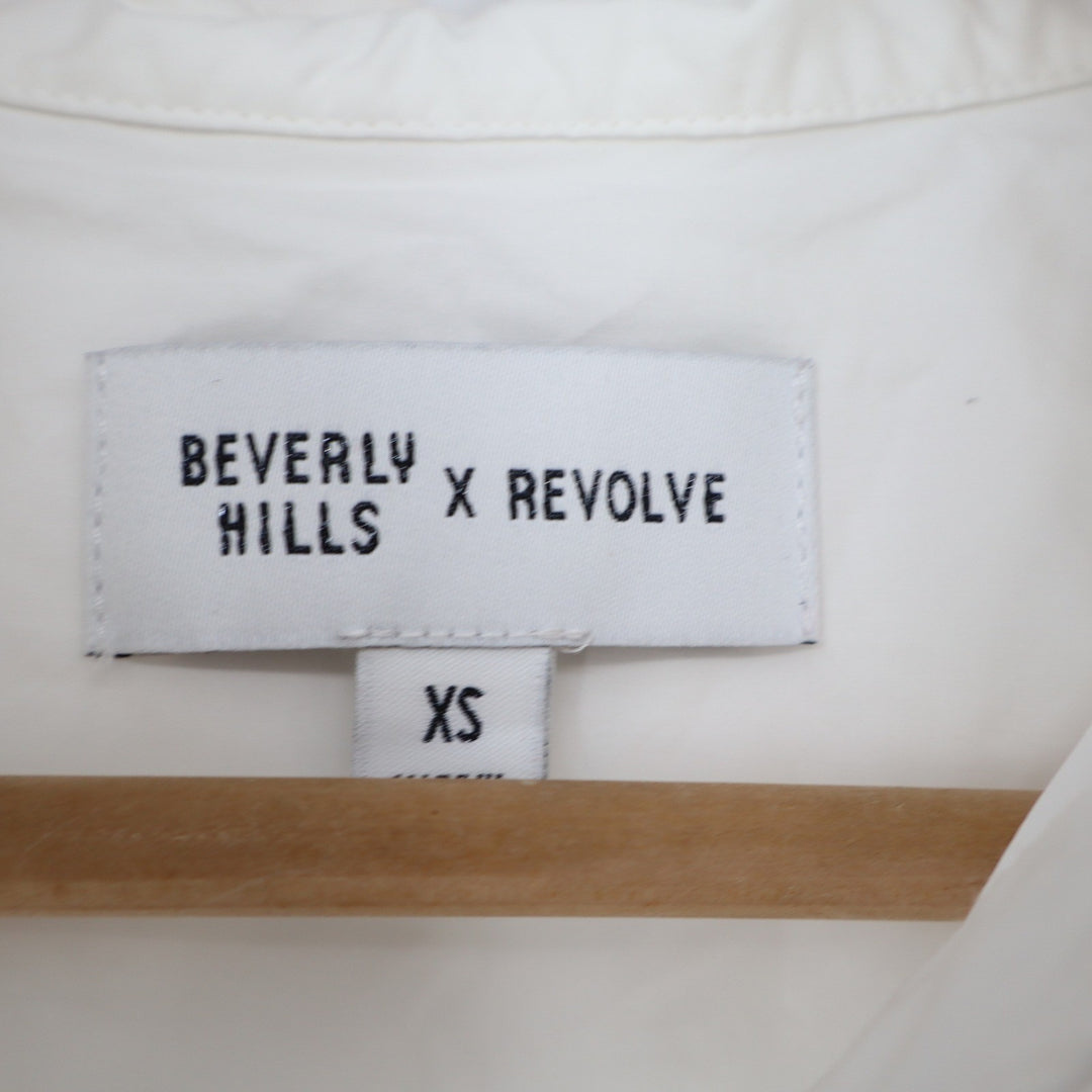 Beverly Hills Shirt Women's XS Revolve Oversized White Button-Down Cotton