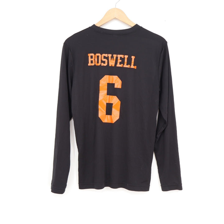 Woodside Wildcats Soccer Long Sleeve Performance Shirt Black Orange Boswell 6