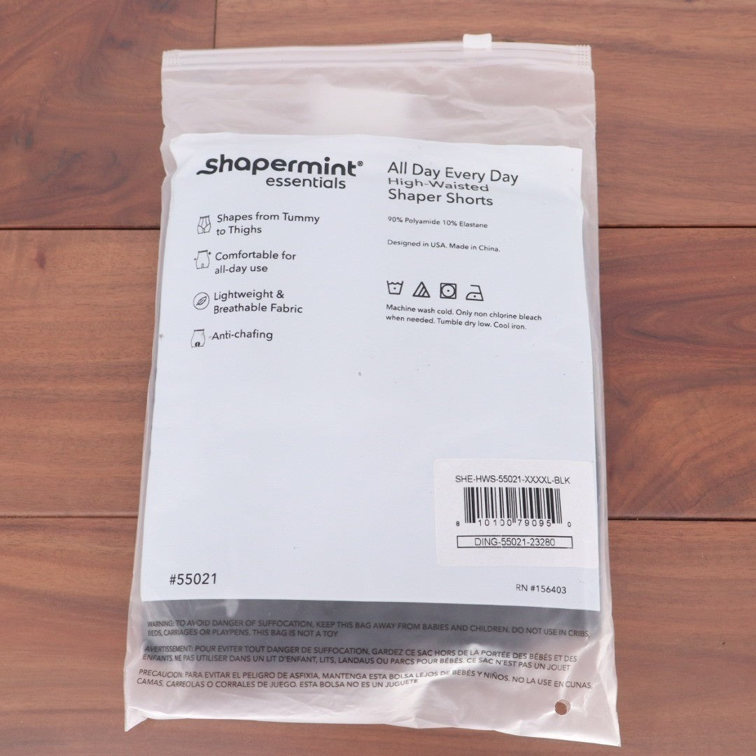 Shapermint Essentials All Day Every Day High Waisted Shaper Shorts 4XL Black