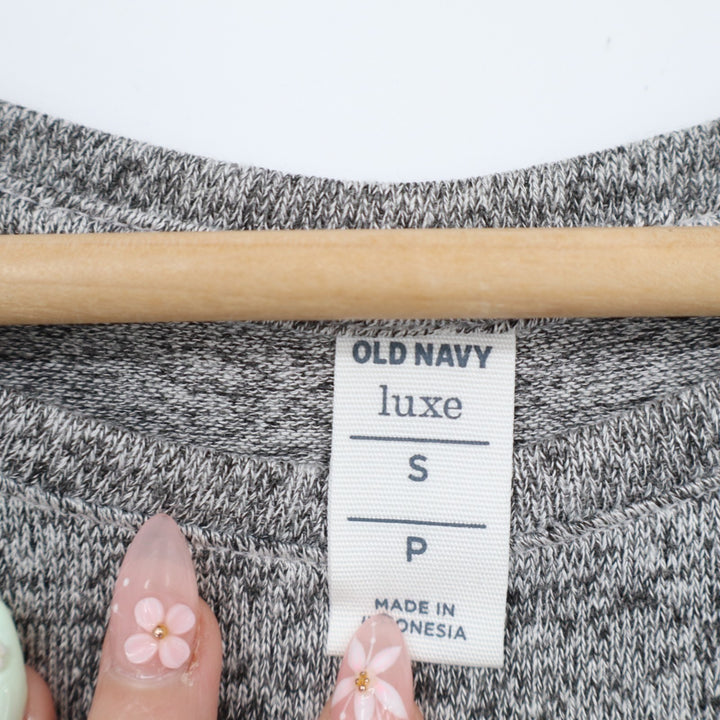 Old Navy Luxe T-Shirt Womens Small Heather Gray Knit Short Sleeve Crew Neck
