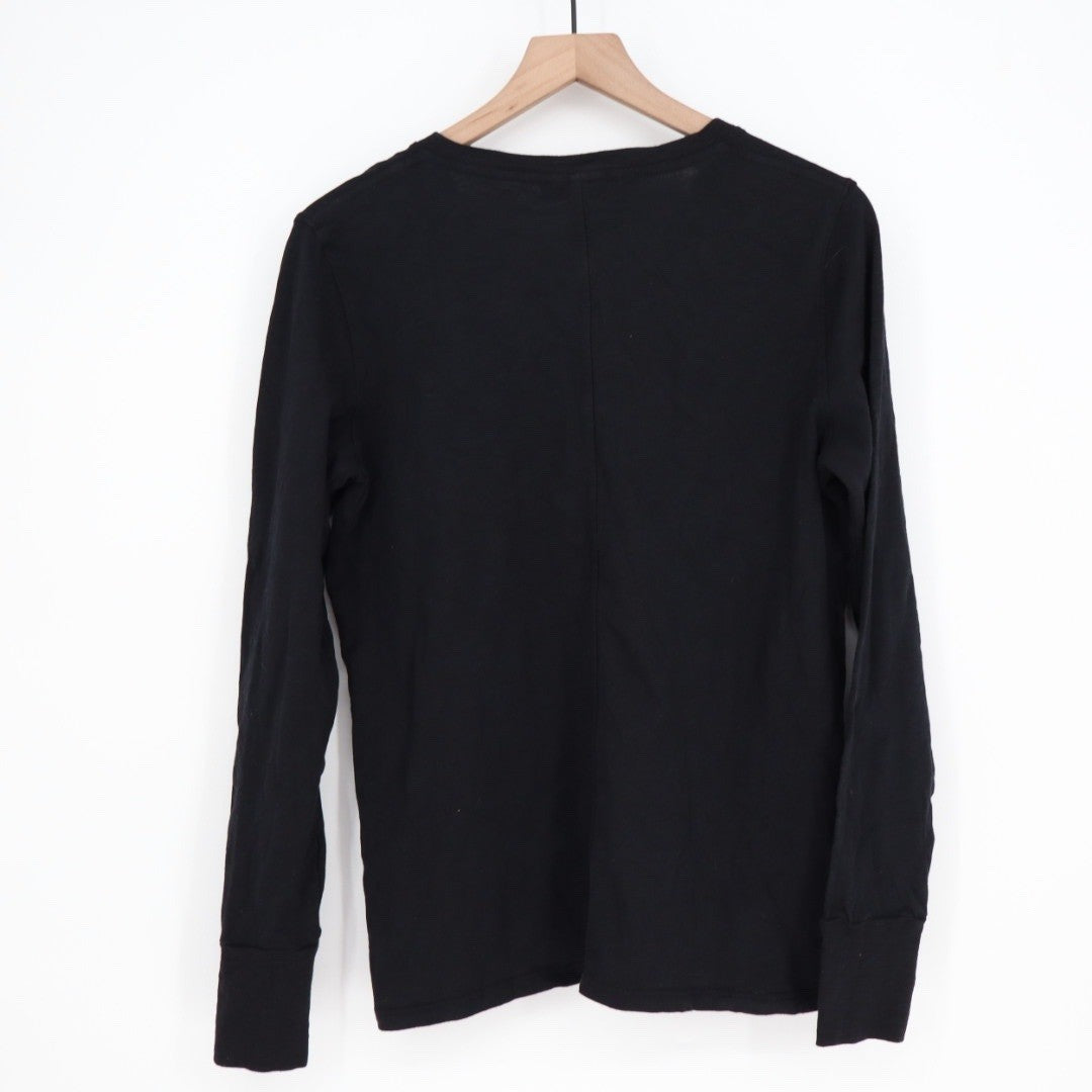 American Giant Mens Black Long Sleeve V Neck Cotton T Shirt Size M