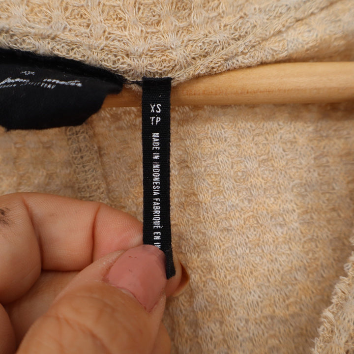 Out From Under Urban Outfitters Waffle Knit Cardigan Beige XS Oversized Thermal