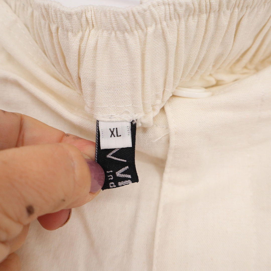 Vici Cream Off-White A-Line Midi Skirt Elastic Back XL