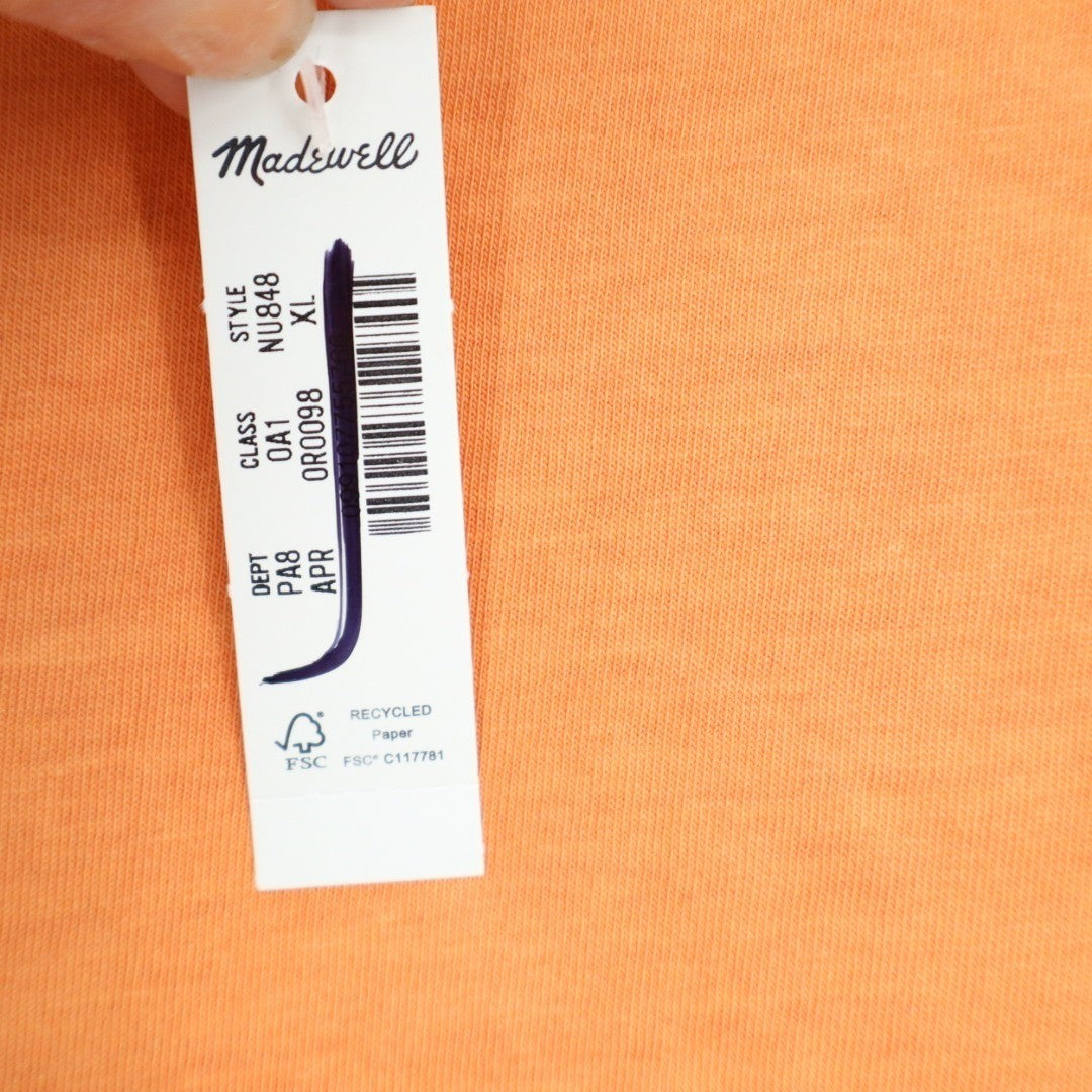 Madewell T-Shirt Womens XL Orange Cotton Short Sleeve Crew Neck Outdoor Wear