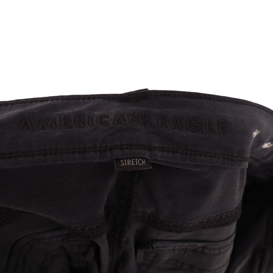 American Eagle Outfitters Baggy Utility Pants Womens 6 Black Stretch Wide Leg