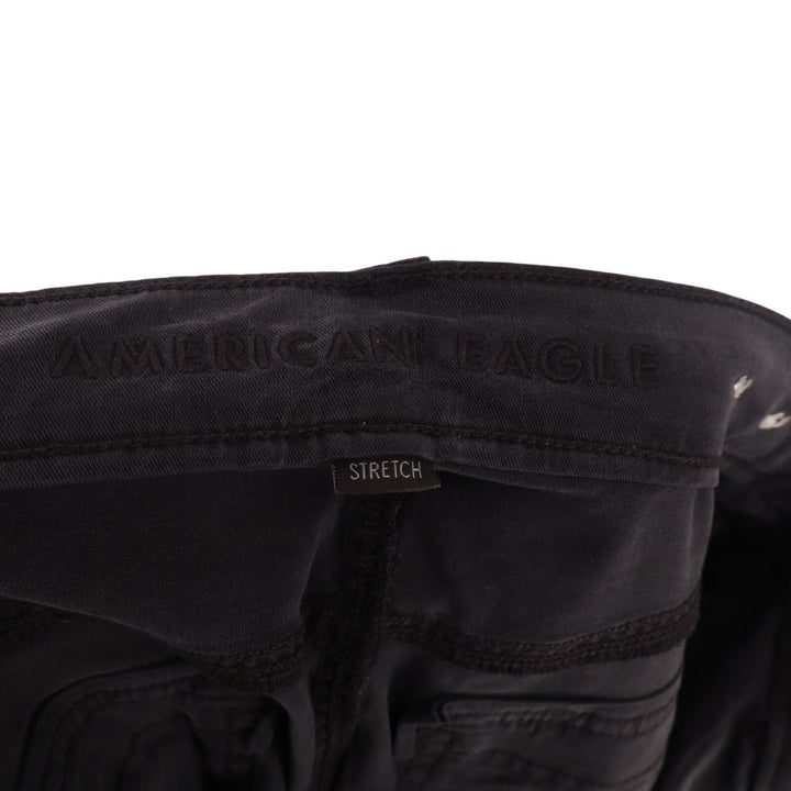 American Eagle Outfitters Baggy Utility Pants Womens 6 Black Stretch Wide Leg