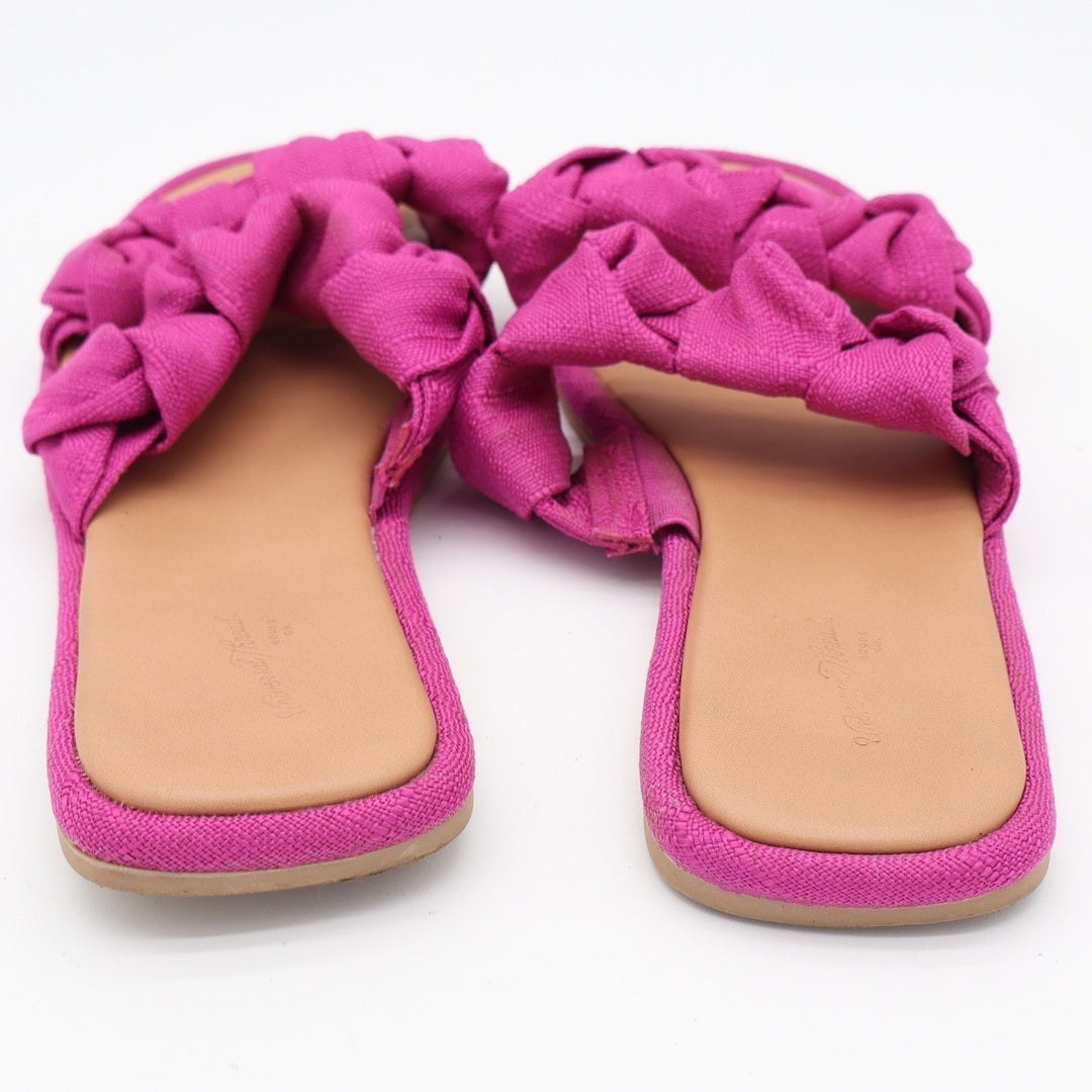 Universal Thread Womens Magenta Pink Braided Double Strap Slide Sandals Size 9