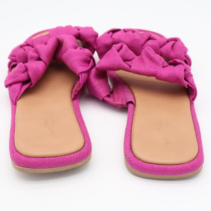 Universal Thread Womens Magenta Pink Braided Double Strap Slide Sandals Size 9